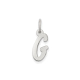 Sterling Silver Initial G Pendant Charm, Script Letter Monogram Jewelry
