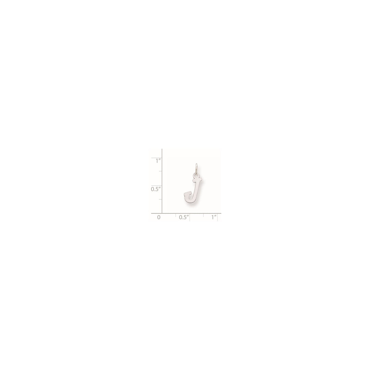 Sterling Silver Initial J Pendant, Polished Minimalist Letter Charm for Women