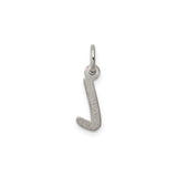 Sterling Silver Initial L Pendant, Polished Alphabet Letter Charm for Women