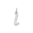 Sterling Silver Initial L Pendant, Polished Alphabet Letter Charm for Women