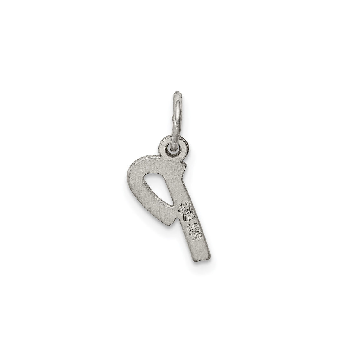 Sterling Silver Pendant, Lowercase Script Letter P Charm, Monogram Jewelry for Women or Unisex