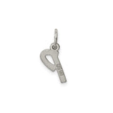 Sterling Silver Pendant, Lowercase Script Letter P Charm, Monogram Jewelry for Women or Unisex