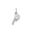 Sterling Silver Pendant, Lowercase Script Letter P Charm, Monogram Jewelry for Women or Unisex