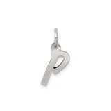 Sterling Silver Pendant, Lowercase Script Letter P Charm, Monogram Jewelry for Women or Unisex