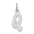 Sterling Silver Letter Q Pendant, Dainty Initial Charm, Minimalist Alphabet Jewelry