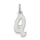 Sterling Silver Letter Q Pendant, Dainty Initial Charm, Minimalist Alphabet Jewelry