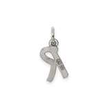 Sterling Silver Initial R Pendant Charm, Polished Script Letter, Personalized Monogram Jewelry