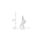 Sterling Silver Initial R Pendant Charm, Polished Script Letter, Personalized Monogram Jewelry
