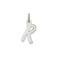 Sterling Silver Initial R Pendant Charm, Polished Script Letter, Personalized Monogram Jewelry