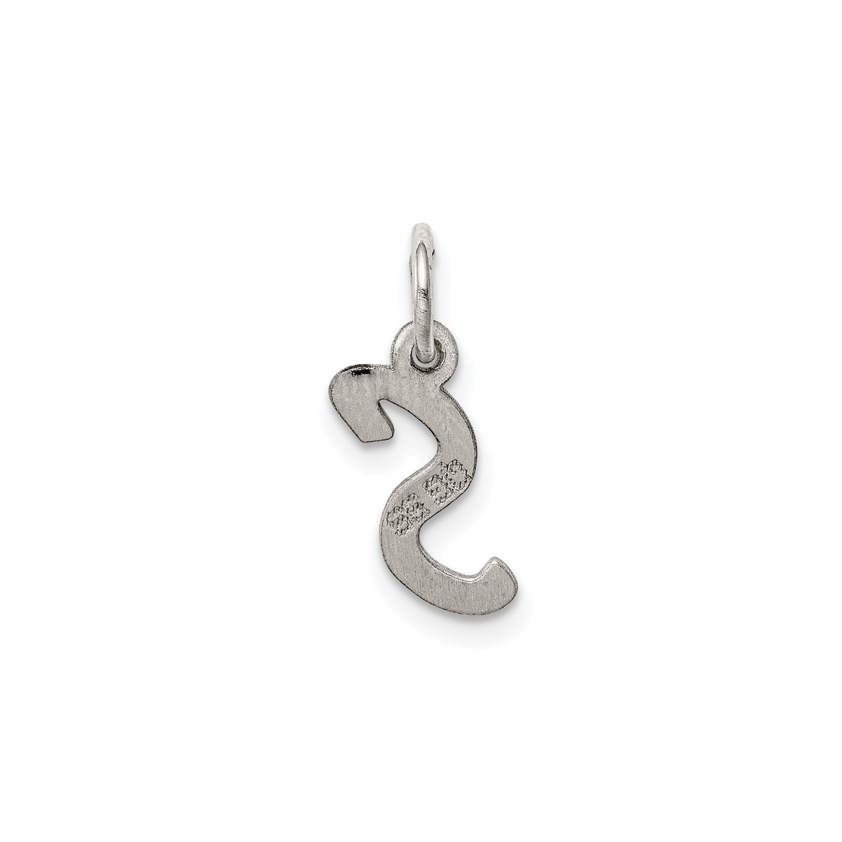 Sterling Silver Initial S Pendant Charm, Polished Block Letter Design for Women or Unisex Use