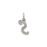 Sterling Silver Initial S Pendant Charm, Polished Block Letter Design for Women or Unisex Use