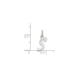 Sterling Silver Initial S Pendant Charm, Polished Block Letter Design for Women or Unisex Use