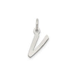 Sterling Silver Initial V Pendant, Polished Modern Letter Charm, Minimalist Monogram Jewelry