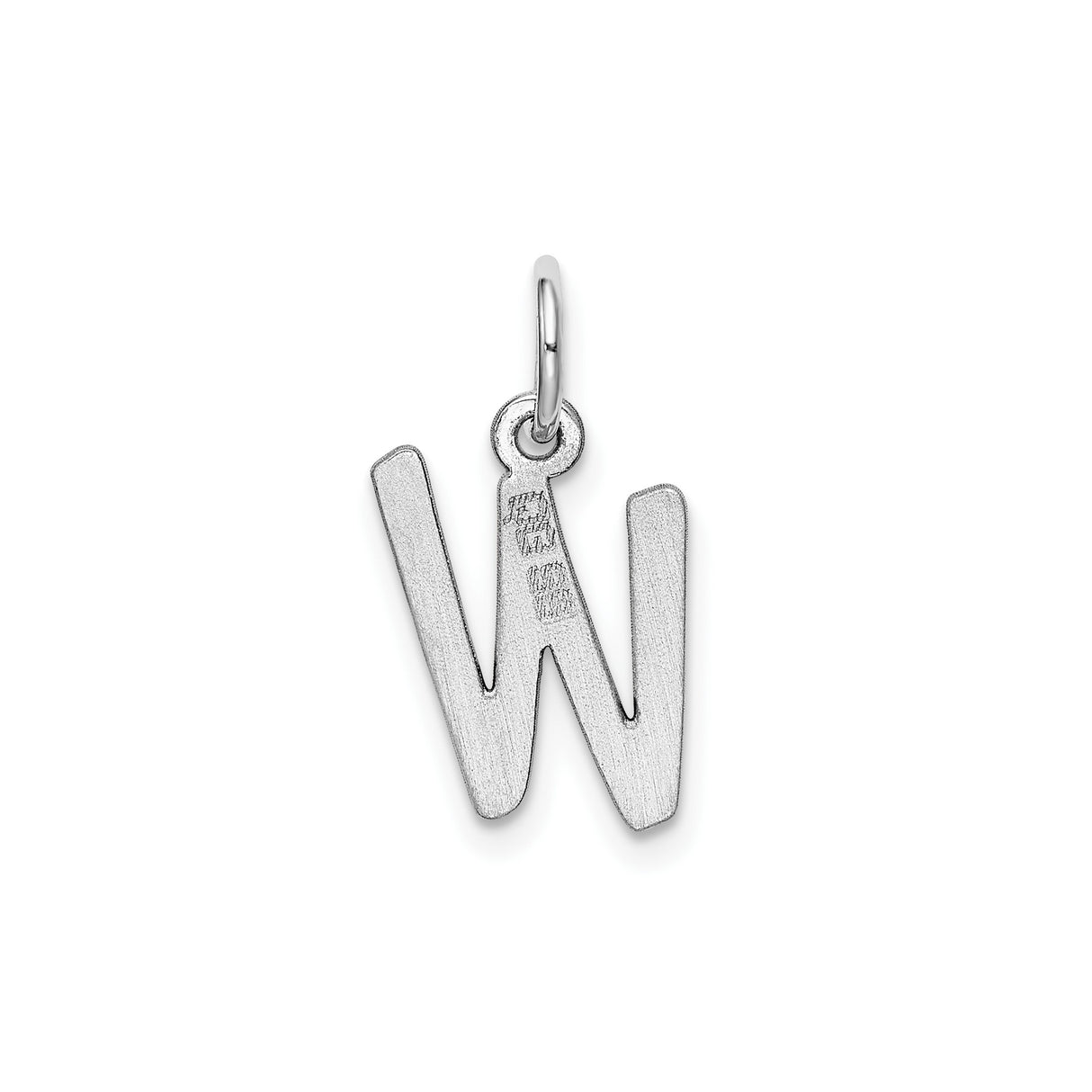 Sterling Silver Letter W Pendant, Polished Alphabet Charm, Minimalist Monogram Jewelry