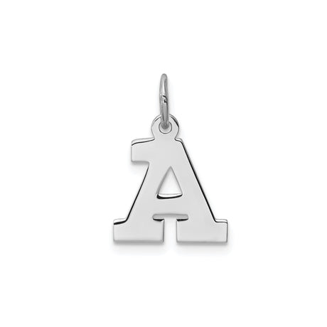 Sterling Silver Letter A Pendant Charm, Block Font Initial Monogram Jewelry for Necklace or Bracelet