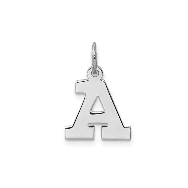 Sterling Silver Letter A Pendant Charm, Block Font Initial Monogram Jewelry for Necklace or Bracelet