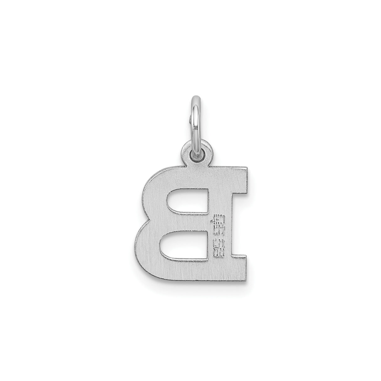 Sterling Silver B Initial Pendant Charm, Polished Block Letter Alphabet Jewelry for Women and Unisex