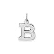Sterling Silver B Initial Pendant Charm, Polished Block Letter Alphabet Jewelry for Women and Unisex