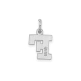 Sterling Silver Initial F Pendant Charm, Flat Block Letter, Unisex Alphabet Jewelry