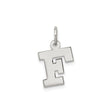 Sterling Silver Initial F Pendant Charm, Flat Block Letter, Unisex Alphabet Jewelry
