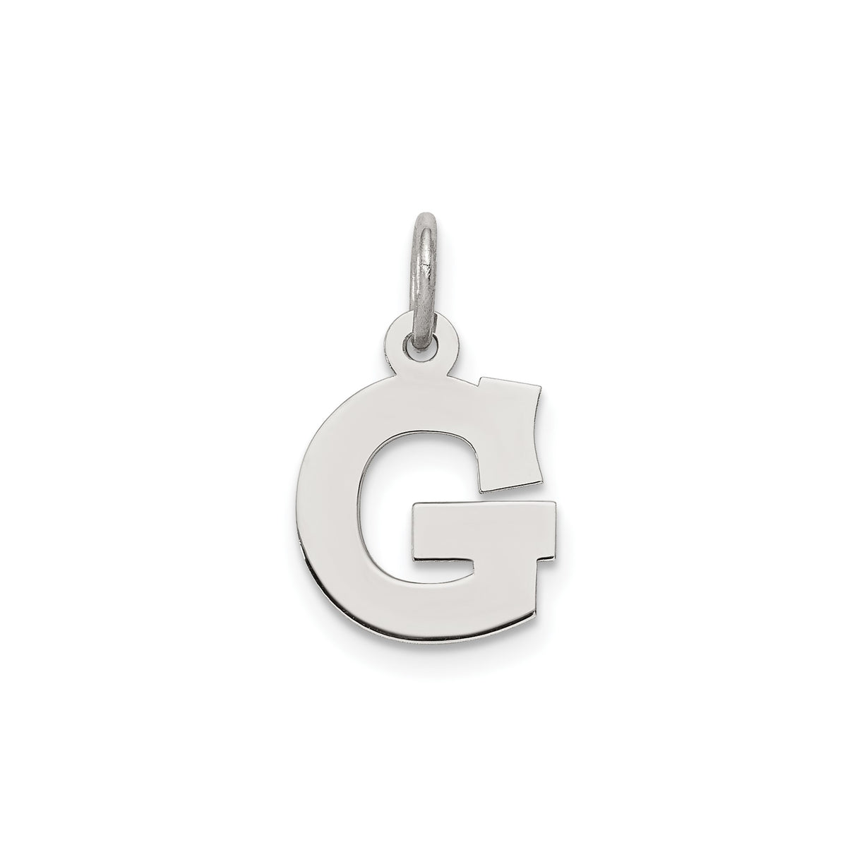 Sterling Silver G Initial Pendant Charm, Block Letter Design for Women or Unisex Use