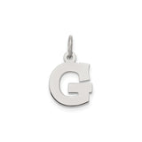 Sterling Silver G Initial Pendant Charm, Block Letter Design for Women or Unisex Use