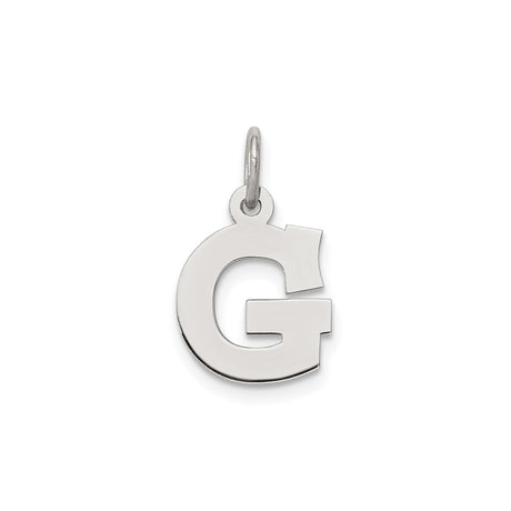 Sterling Silver G Initial Pendant Charm, Block Letter Design for Women or Unisex Use