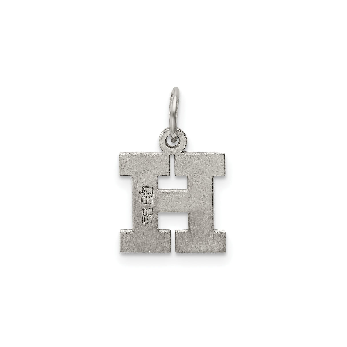 Sterling Silver Letter H Pendant, Bold Block Style Initial Charm for Women or Unisex Use