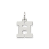 Sterling Silver Letter H Pendant, Bold Block Style Initial Charm for Women or Unisex Use