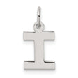 Sterling Silver Initial Pendant I Letter Charm, Polished Block Style, Unisex Jewelry
