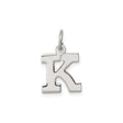Sterling Silver Initial K Pendant Charm, Polished Block Letter Monogram Jewelry