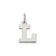 Sterling Silver Letter L Charm Pendant, Bold Block Initial Design for Necklace or Bracelet