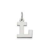Sterling Silver Letter L Charm Pendant, Bold Block Initial Design for Necklace or Bracelet