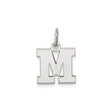 Sterling Silver Letter M Charm Pendant, Bold Block Alphabet Initial Design for Women or Unisex Wear