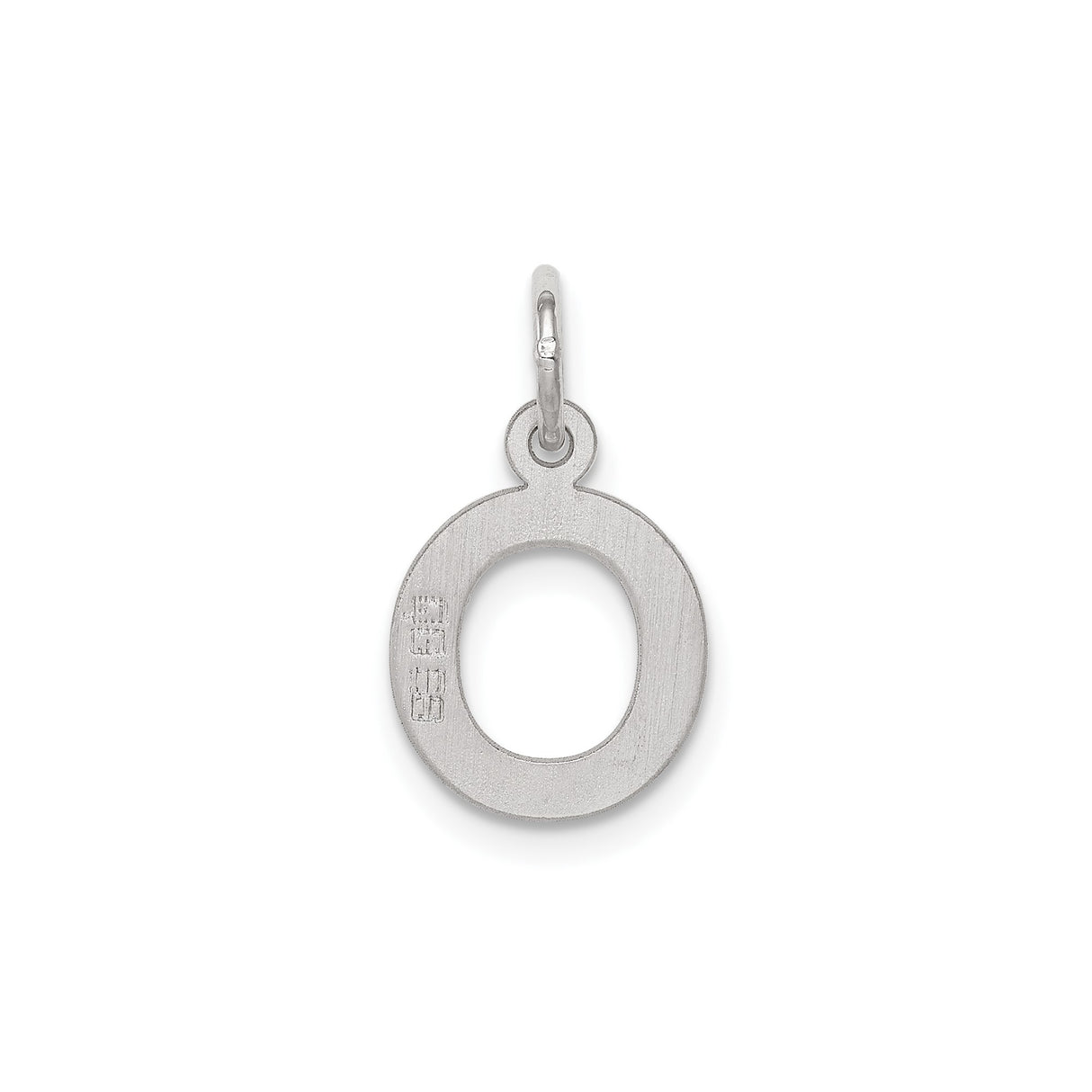 Sterling Silver Initial O Pendant Charm, Polished Cutout Block Letter Design for Women or Unisex Use