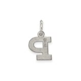 Sterling Silver Letter P Pendant, Polished Block Initial Charm, Minimalist Unisex Jewelry