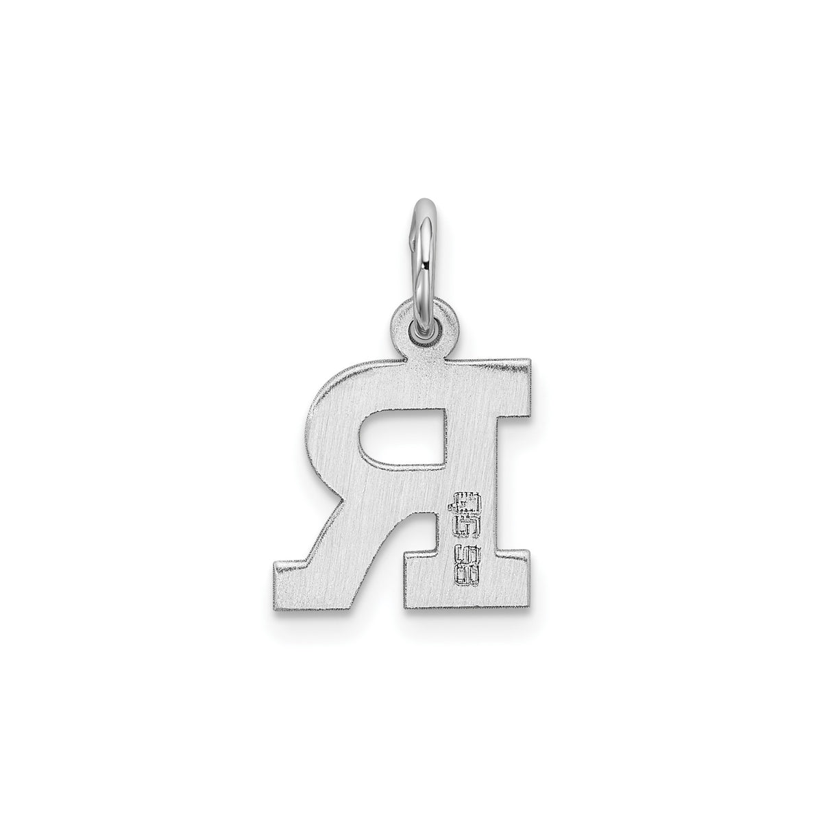 Sterling Silver Initial R Pendant Charm, Block Letter Monogram Jewelry, Polished Alphabet Accessory