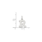 Sterling Silver Initial R Pendant Charm, Block Letter Monogram Jewelry, Polished Alphabet Accessory