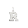Sterling Silver Initial R Pendant Charm, Block Letter Monogram Jewelry, Polished Alphabet Accessory