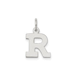 Sterling Silver Initial R Pendant Charm, Block Letter Monogram Jewelry, Polished Alphabet Accessory
