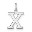 Block Letter X Initial Charm Pendant in Real 925 Sterling Silver