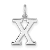 Block Letter X Initial Charm Pendant in Real 925 Sterling Silver