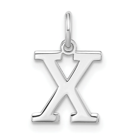 Block Letter X Initial Charm Pendant in Real 925 Sterling Silver