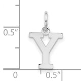 Block Letter Y Initial Charm Pendant in Real 925 Sterling Silver