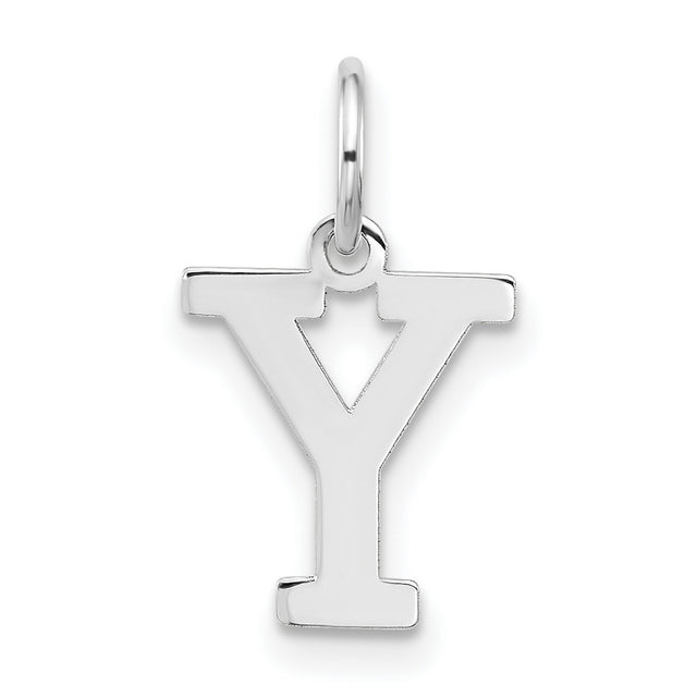 Block Letter Y Initial Charm Pendant in Real 925 Sterling Silver