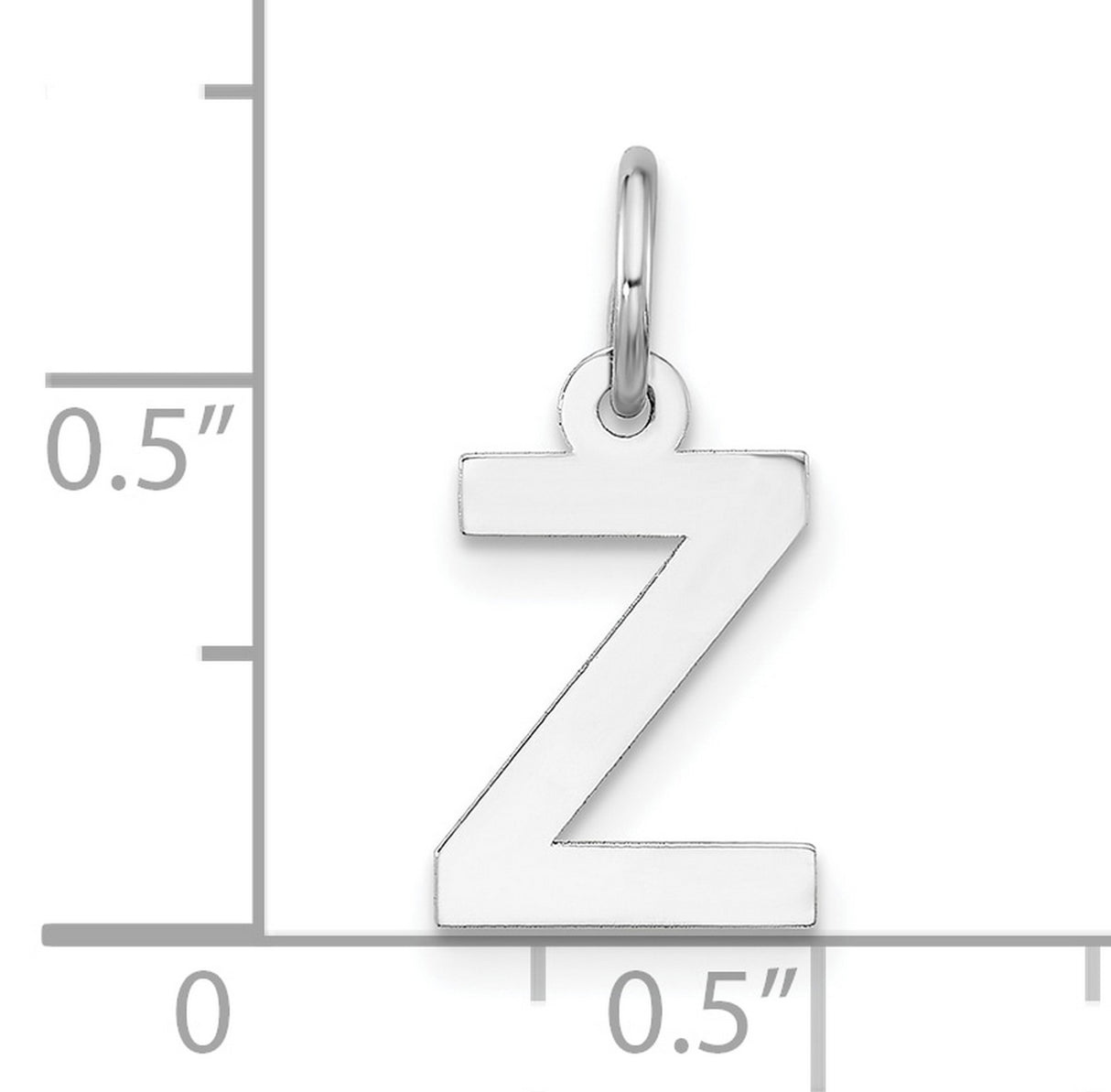 Block Letter Z Initial Charm Pendant in Real 925 Sterling Silver