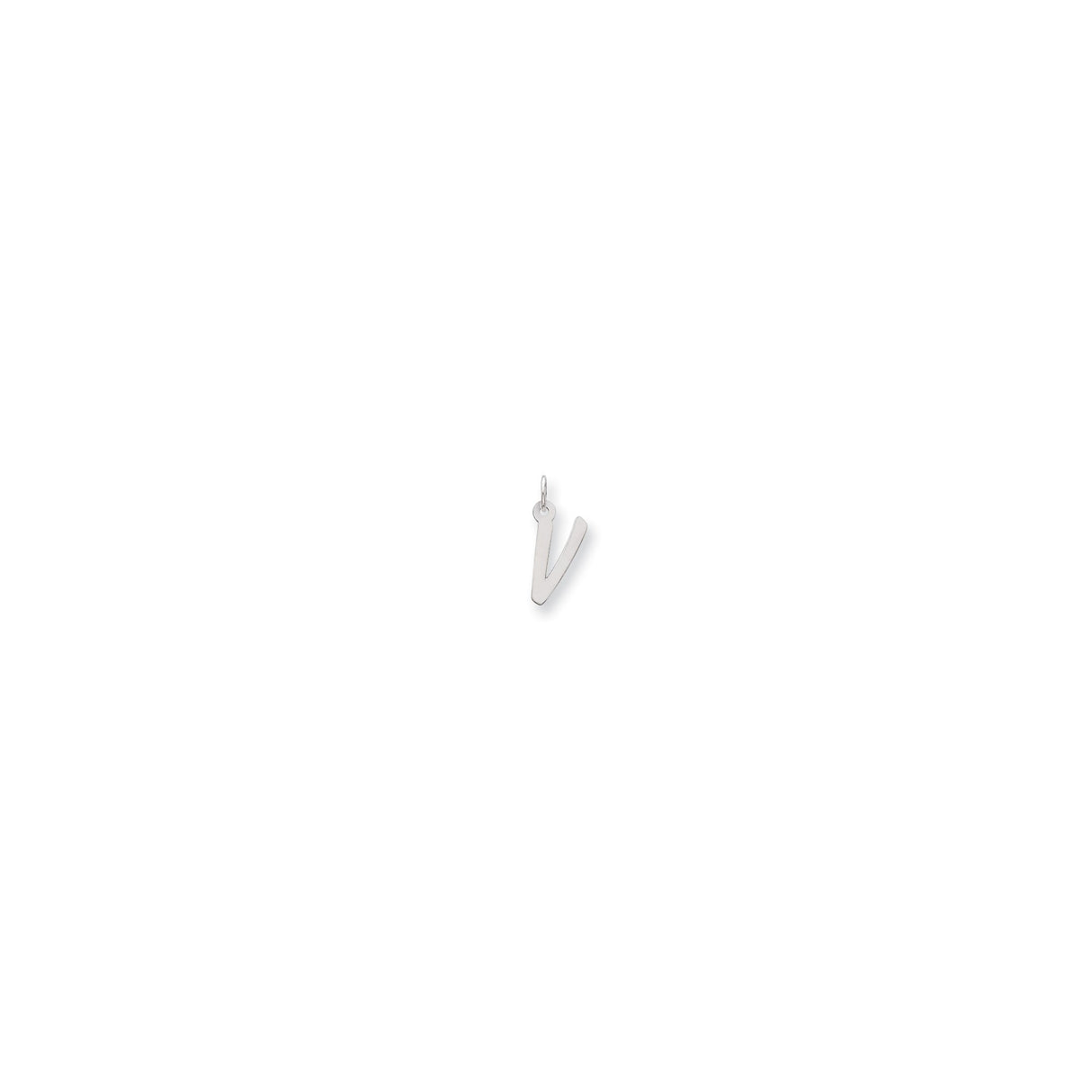 Sterling Silver Initial V Pendant, Sleek Alphabet Charm with Modern Minimalist Design