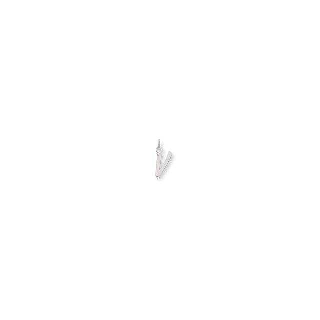 Sterling Silver Initial V Pendant, Sleek Alphabet Charm with Modern Minimalist Design