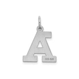 Sterling Silver Letter A Pendant Charm, Bold Block Alphabet Monogram Style