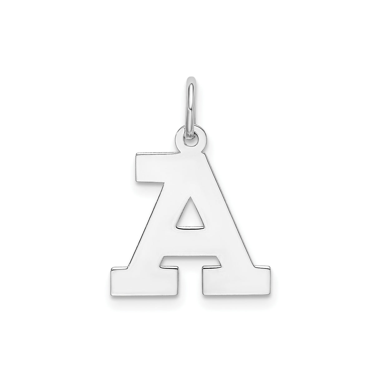 Sterling Silver Letter A Pendant Charm, Bold Block Alphabet Monogram Style